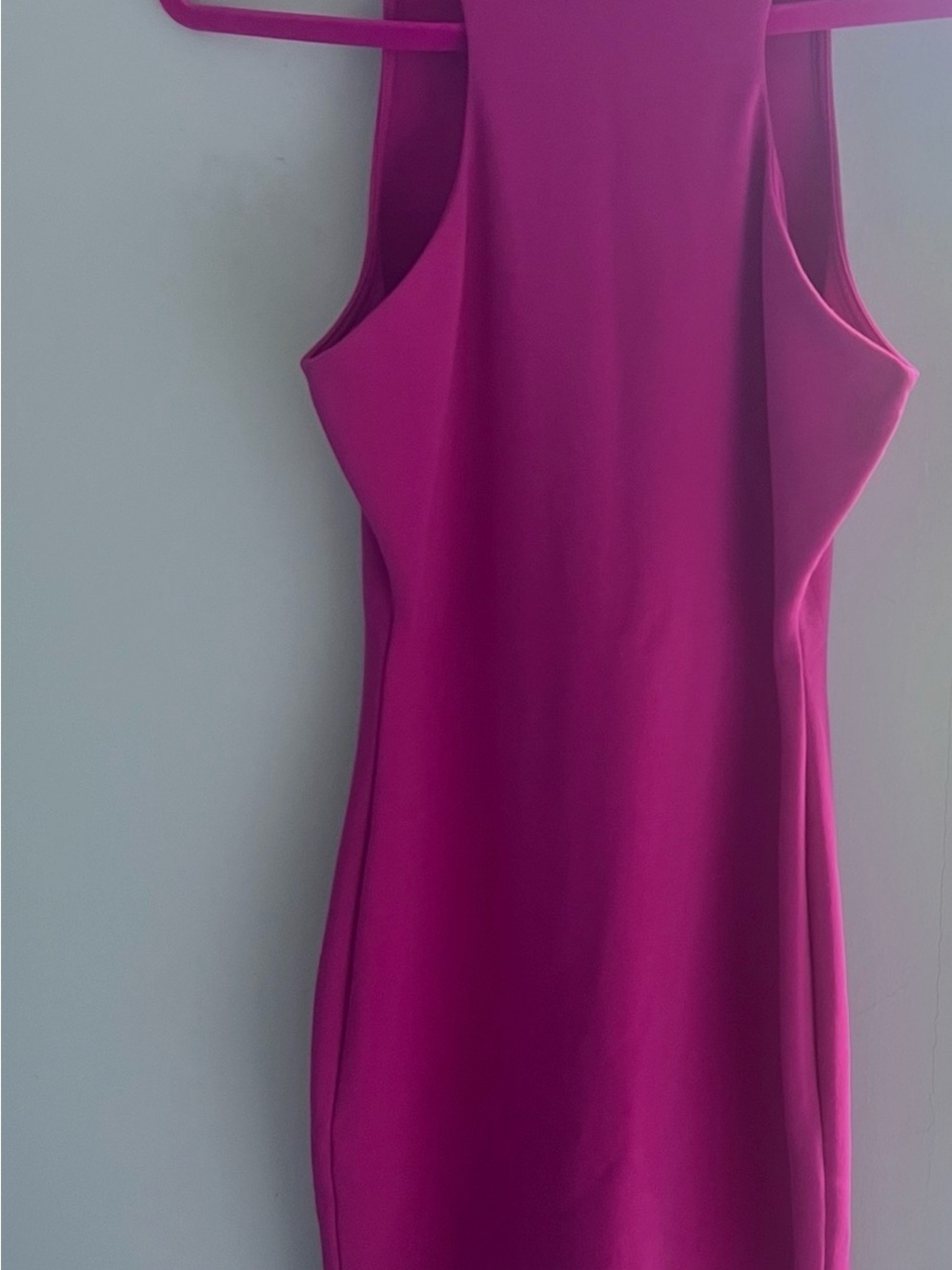Zara One-Shoulder Magenta Sheath Dress